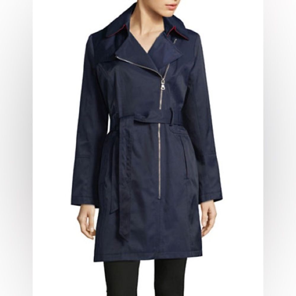 Vince Camuto Asymmetric Front Belted Trench Coat NEW small